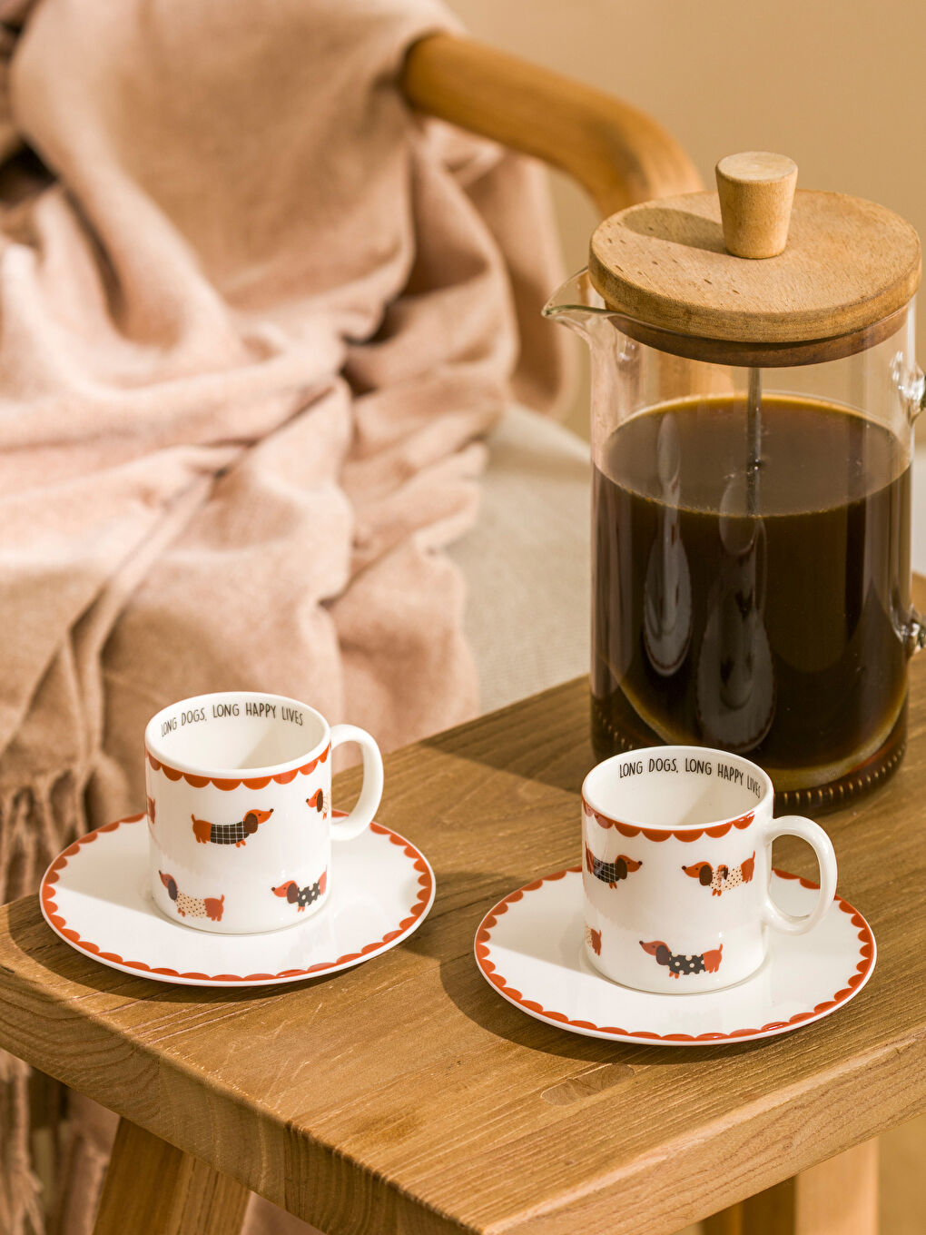 Karışık 2 Kişilik Porselen Kahve Fincan Takımı 90 ml