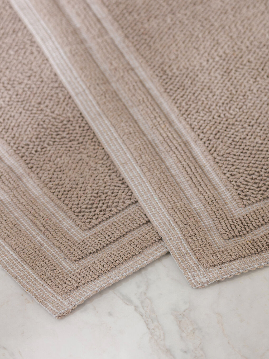 Kahverengi Çizgili Banyo Paspası Seti 2'li-1