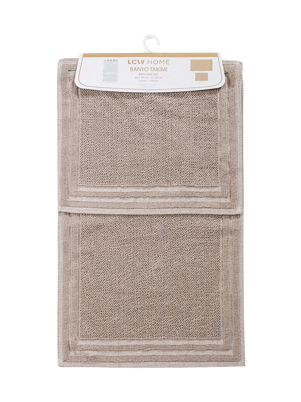 Kahverengi Çizgili Banyo Paspası Seti 2'li-4