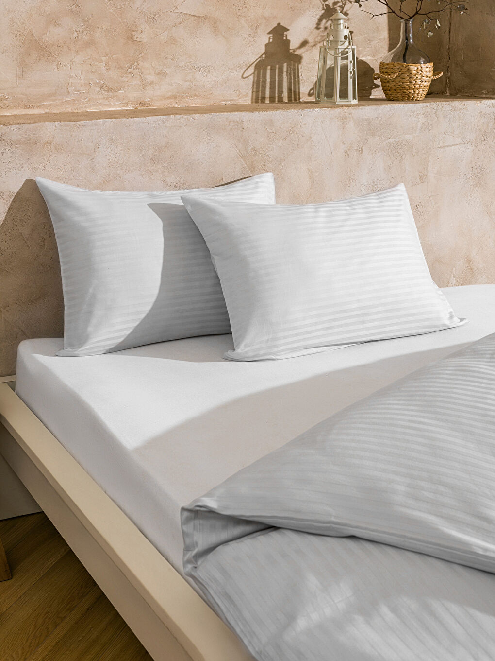 Gri Pamuklu Düz Çift Kişilik Nevresim Seti-3