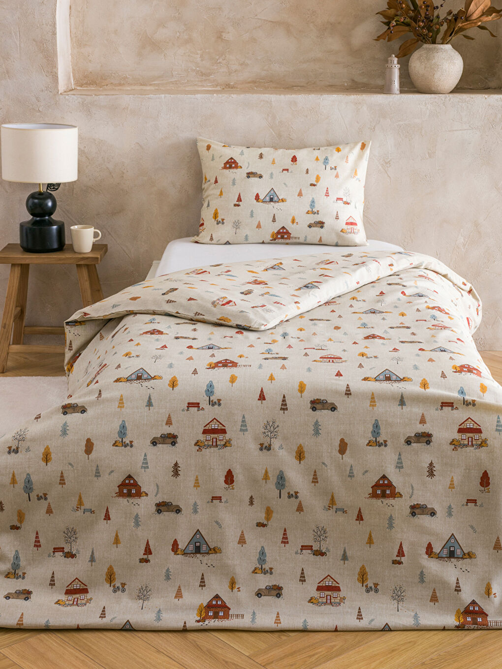 LCW HOME سێتی کەڤەری تاکە پەڕۆی چاپکراو -W5HR29Z8-V4G