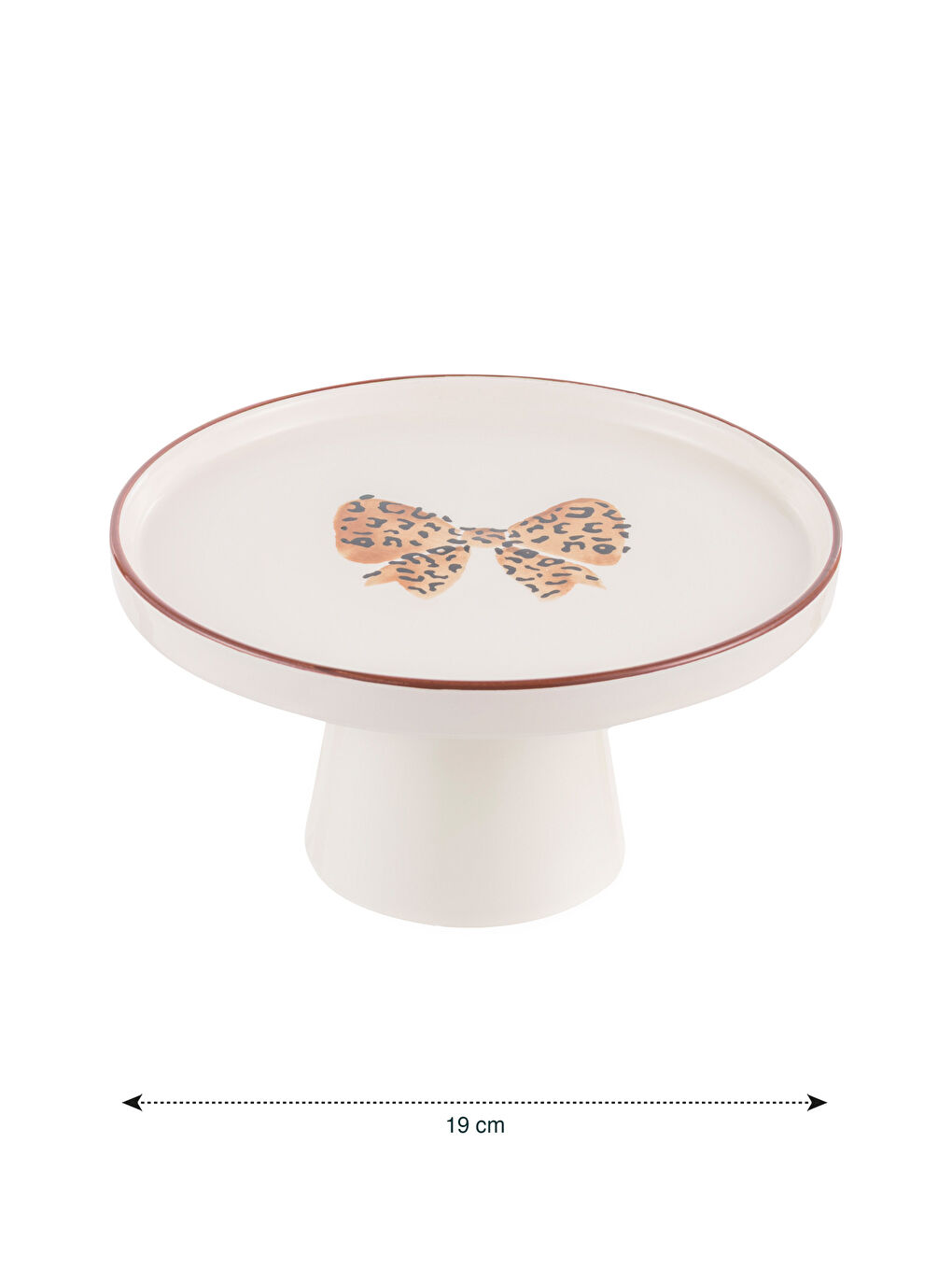 Bow Printed Glass Cake Stand 19 cm-3