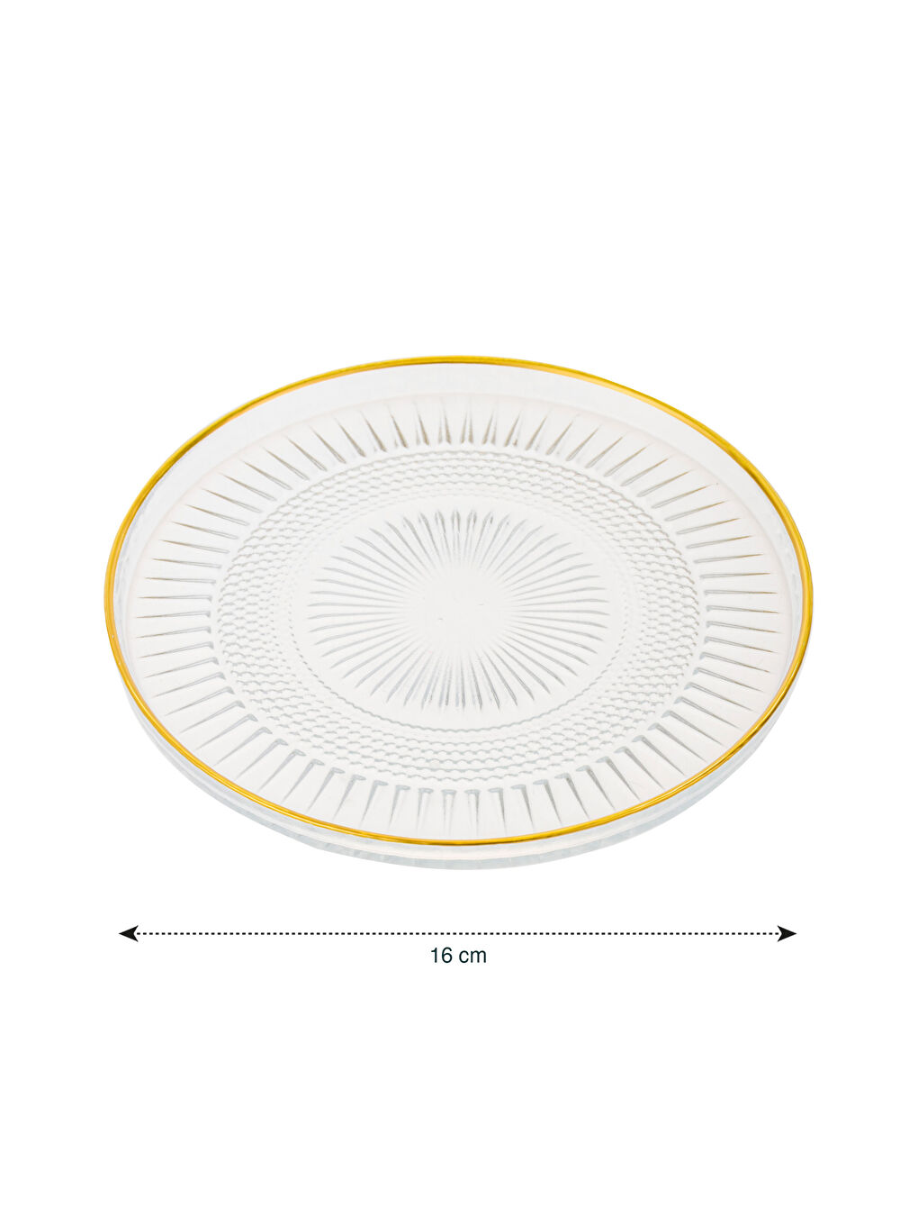 LCW HOME Patterned Glass Cake Plate Set of 4 16 cm -W5HR78Z8-Q57