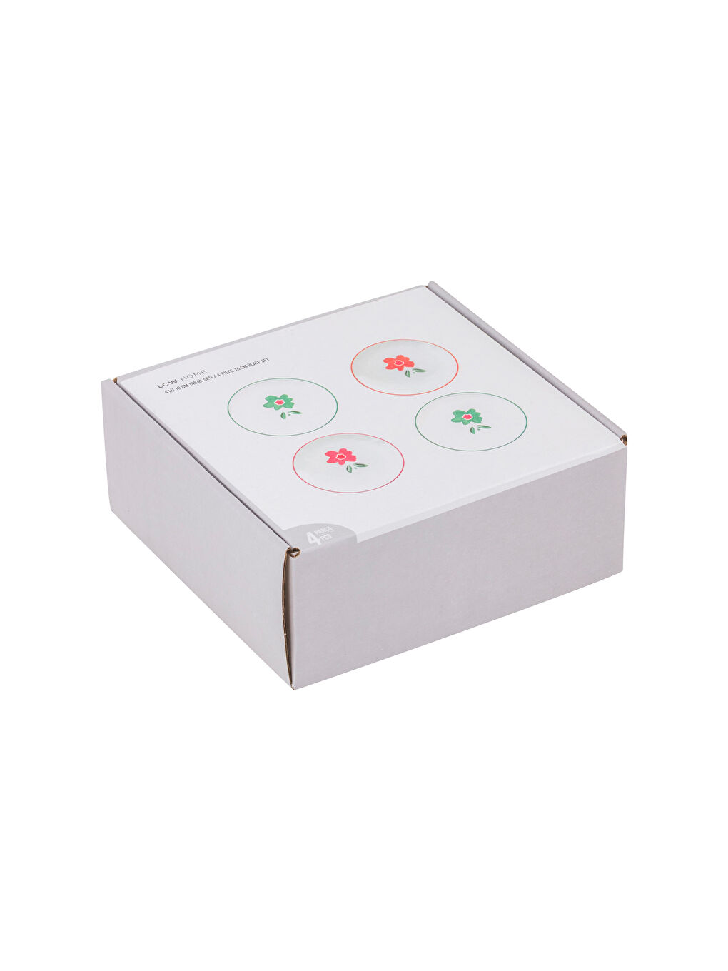 LCW HOME Keramik Kuchenteller Set mit Blumenmuster 4er-Pack 16 cm -W5HR87Z8-M0T