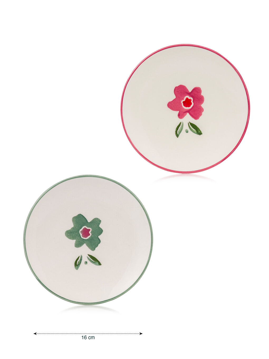 LCW HOME Keramik Kuchenteller Set mit Blumenmuster 4er-Pack 16 cm -W5HR87Z8-M0T