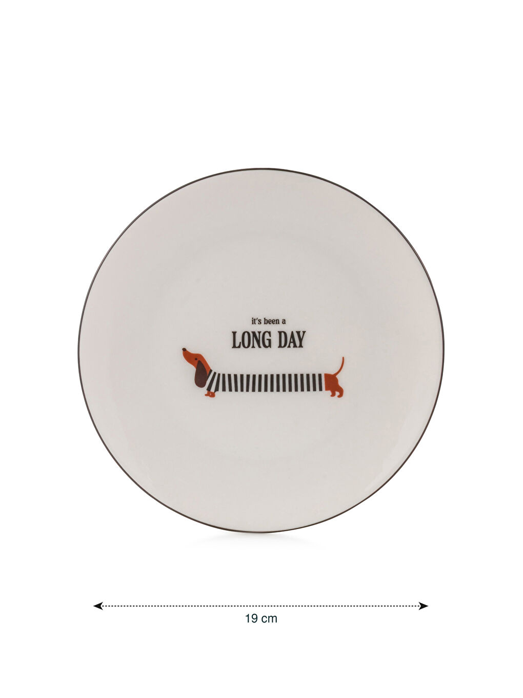 LCW HOME Baskılı Seramik Pasta Tabağı 19 cm -W5HR89Z8-M0T
