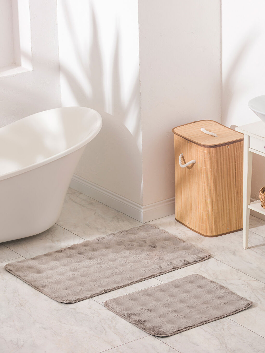 Kahverengi Pelüş Banyo Paspası 2'li