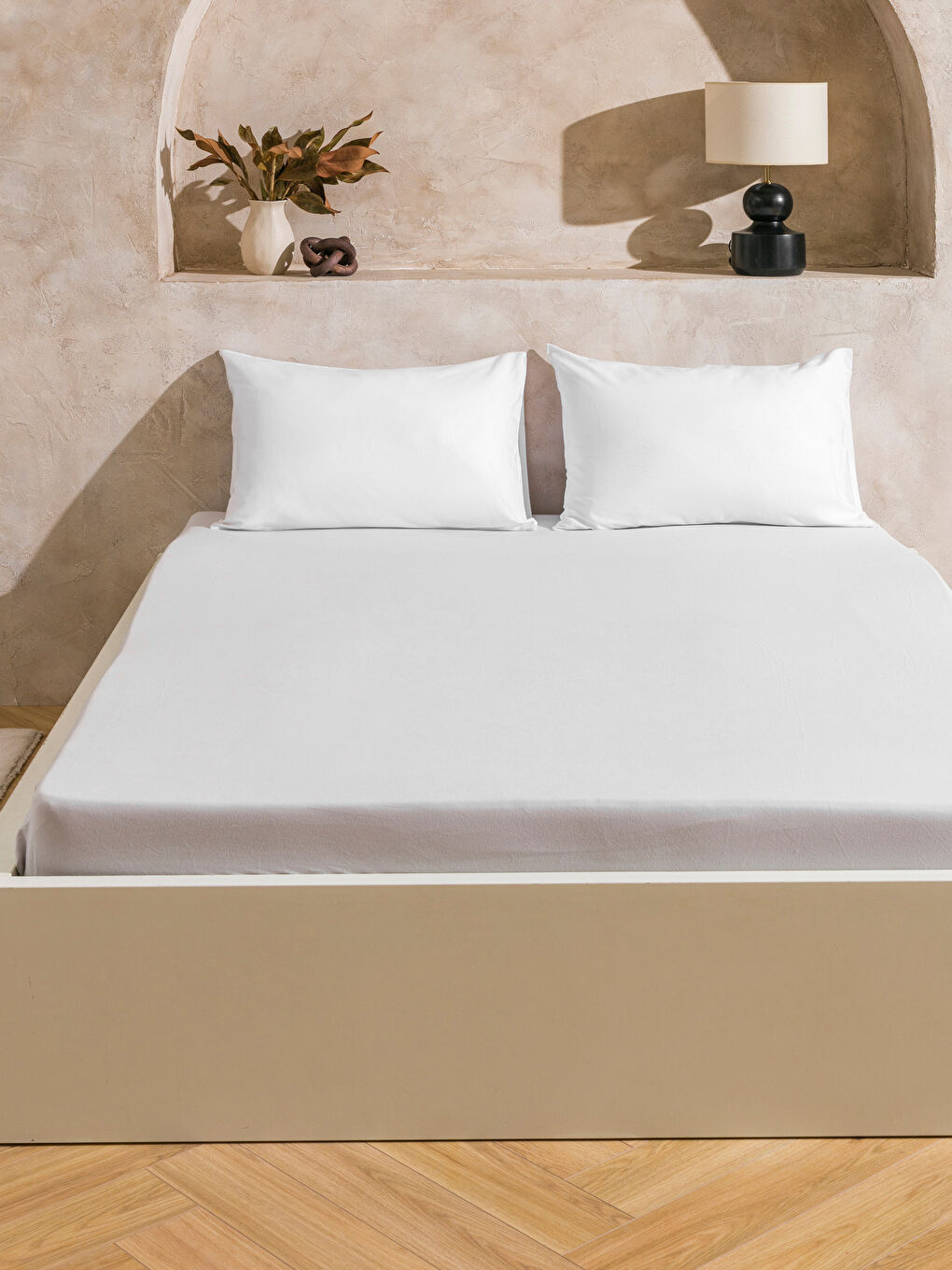 LCW HOME Βαμβακερό Διπλό Εφαρμοστό Σεντόνι -W5HR96Z8-DTY