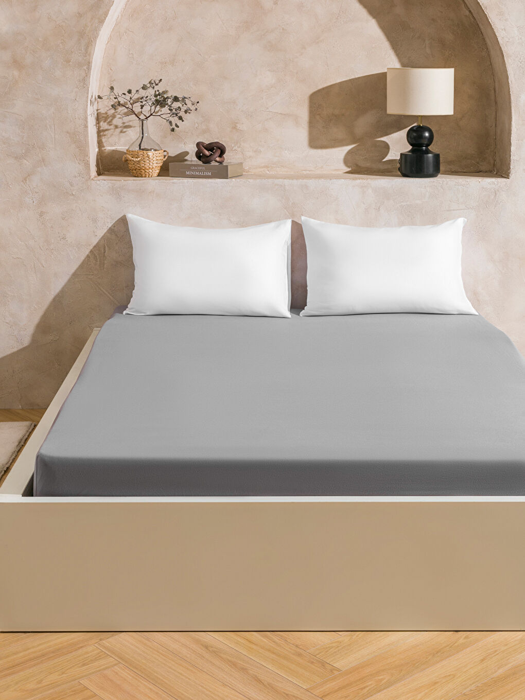 LCW HOME ملاءة قطنية مزدوجة بأطراف مطاطية -W5HR96Z8-LRW