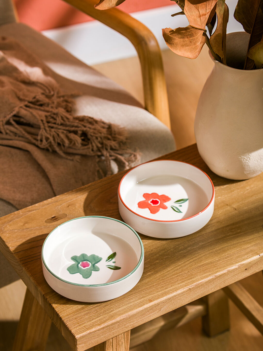 LCW HOME Çiçek Baskılı Kase Seti 2'li 13 cm -W5HS06Z8-EXS