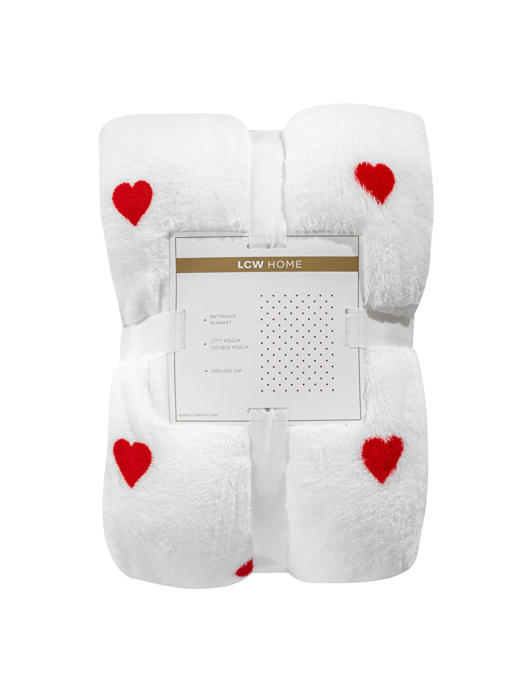 LCW HOME Heart Printed Double Blanket 200x220 cm -W5HT42Z8-LTQ