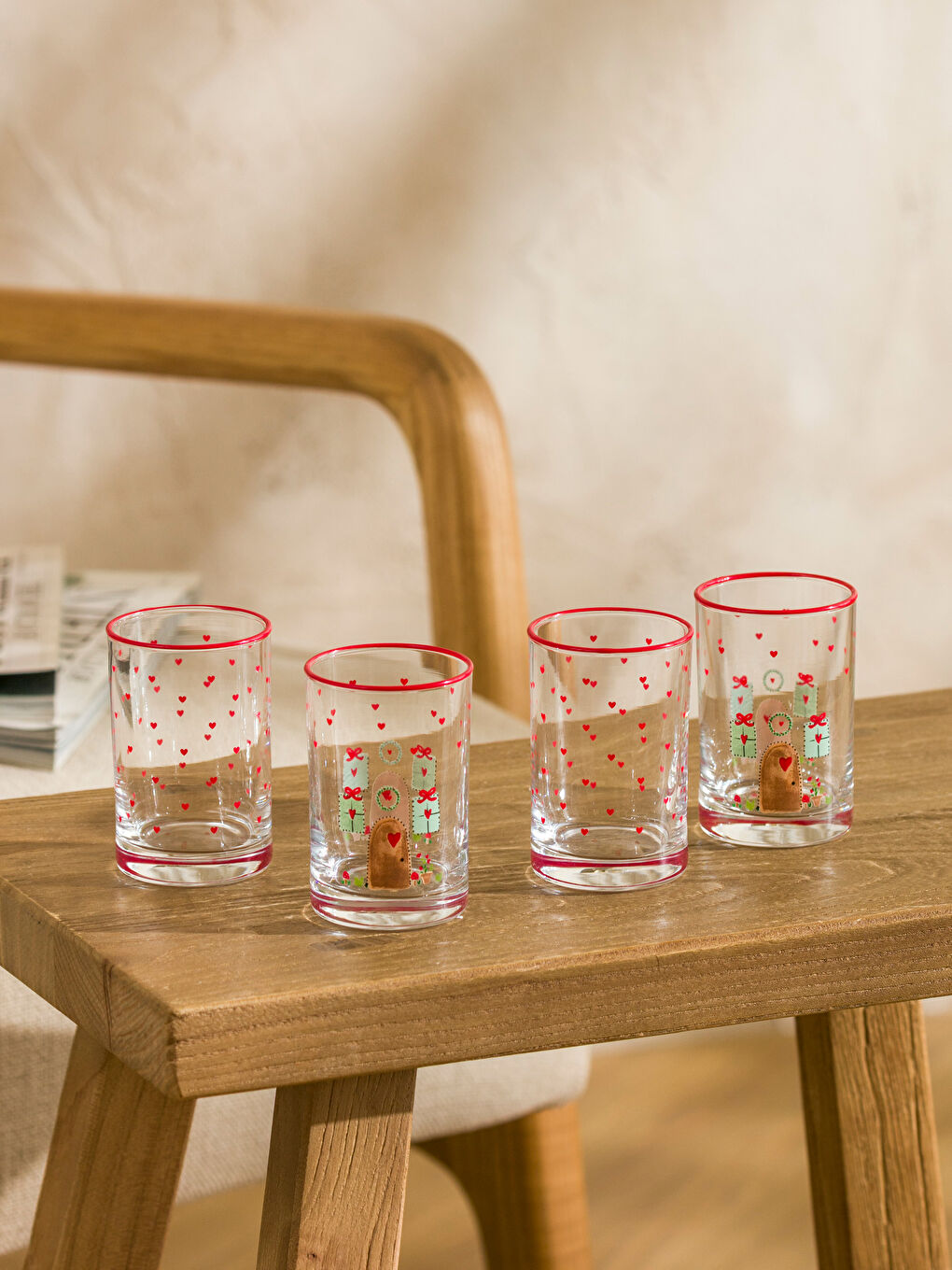 Printed Glass Tumbler Set 4-pack 125 ml