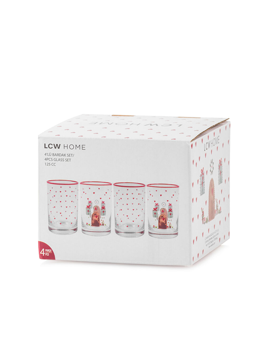Printed Glass Tumbler Set 4-pack 125 ml-4