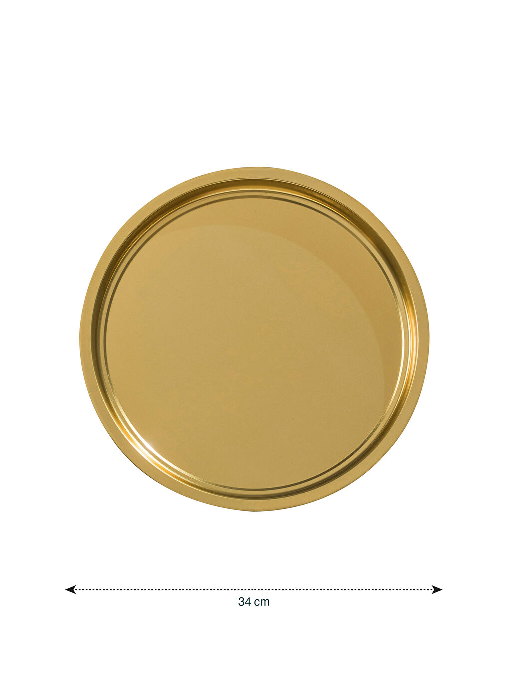 Sarı Yuvarlak Metal Tepsi 34 cm-3