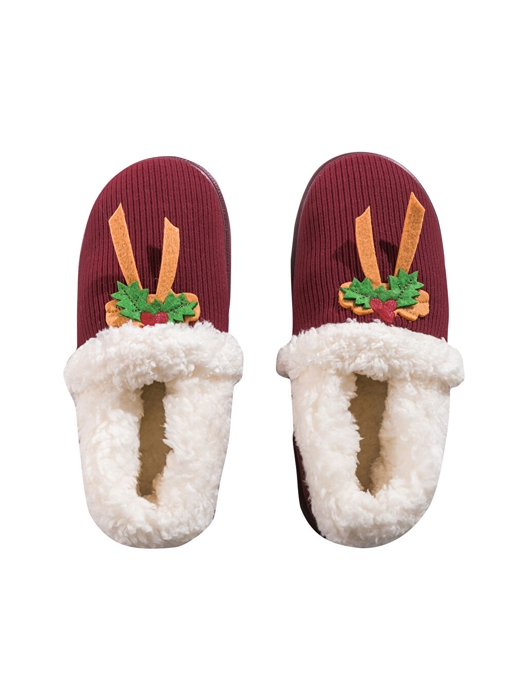 Kırmızı Yılbaşı Temalı Pelüş Kadın Ev Botu-5