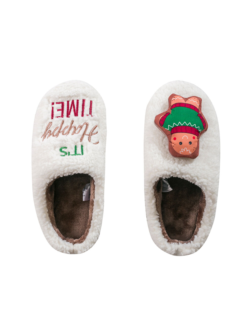 Beyaz Pelüş Ev Terliği-5