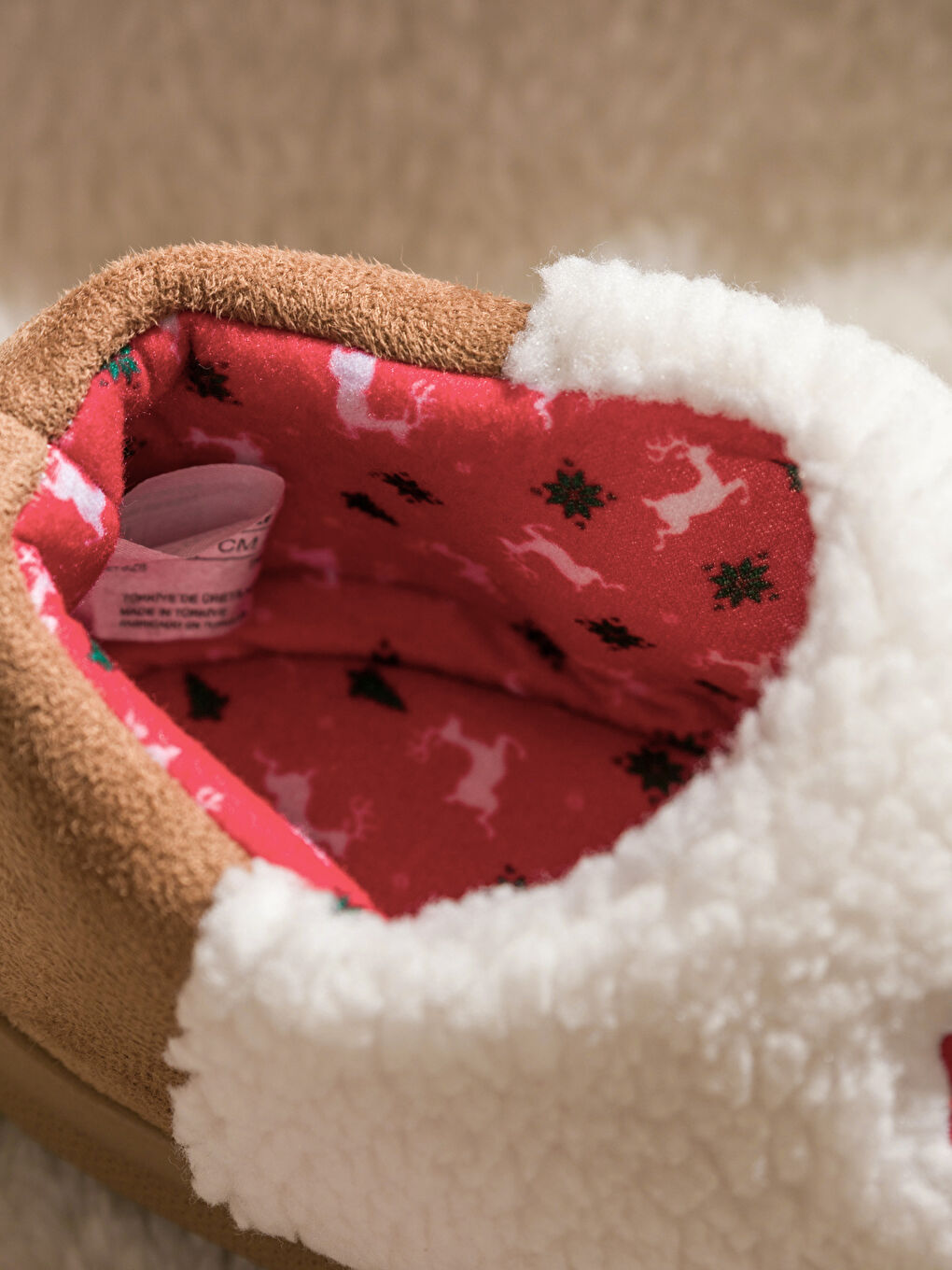 Beyaz Yılbaşı Temalı Pelüş Panduf-2