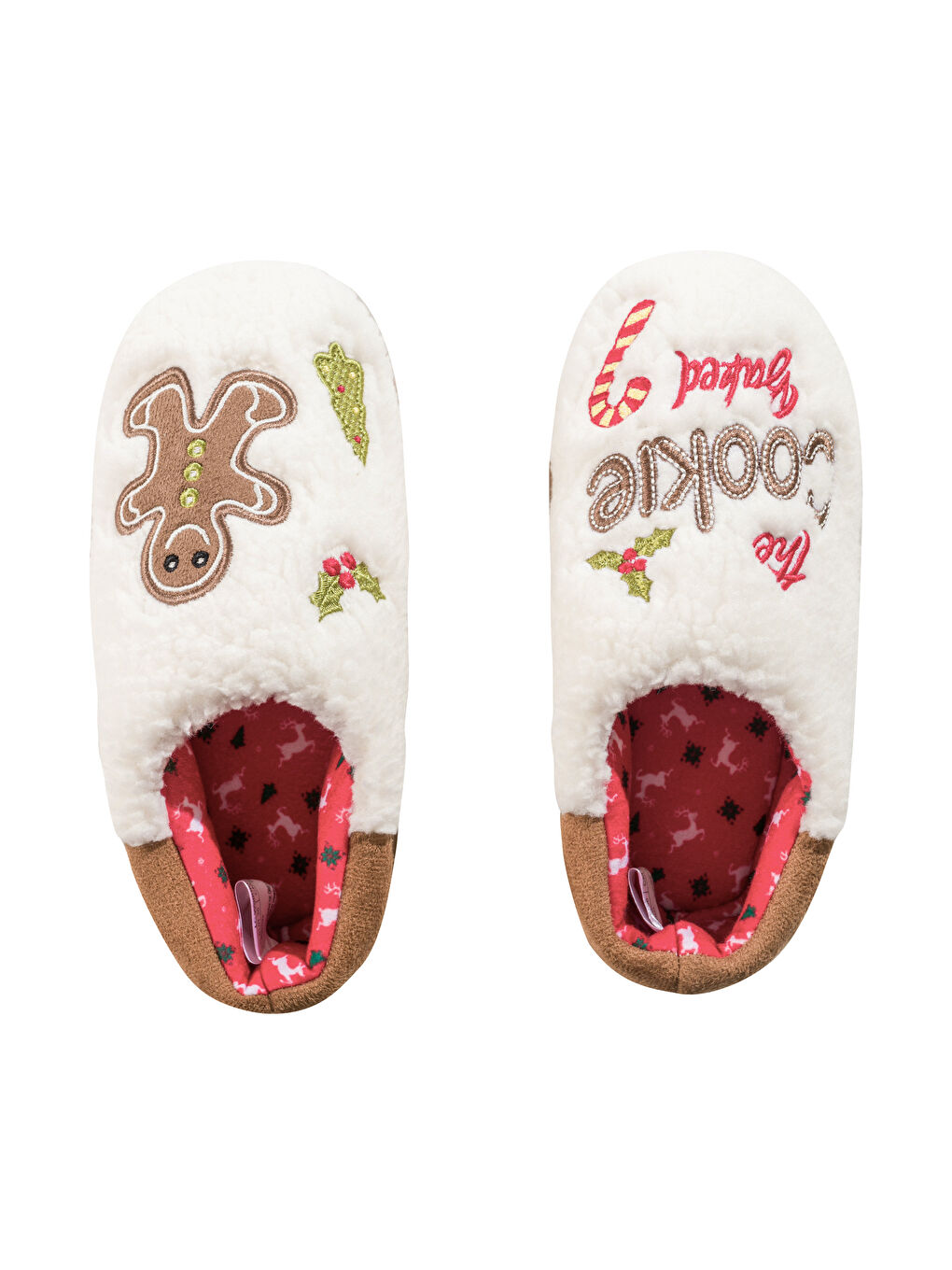 Beyaz Yılbaşı Temalı Pelüş Panduf-5