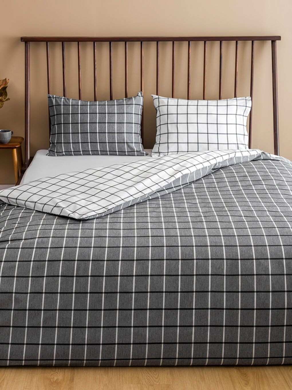 LCW HOME Plaid Patterned Double Duvet Cover Set -W5I408Z8-M0T
