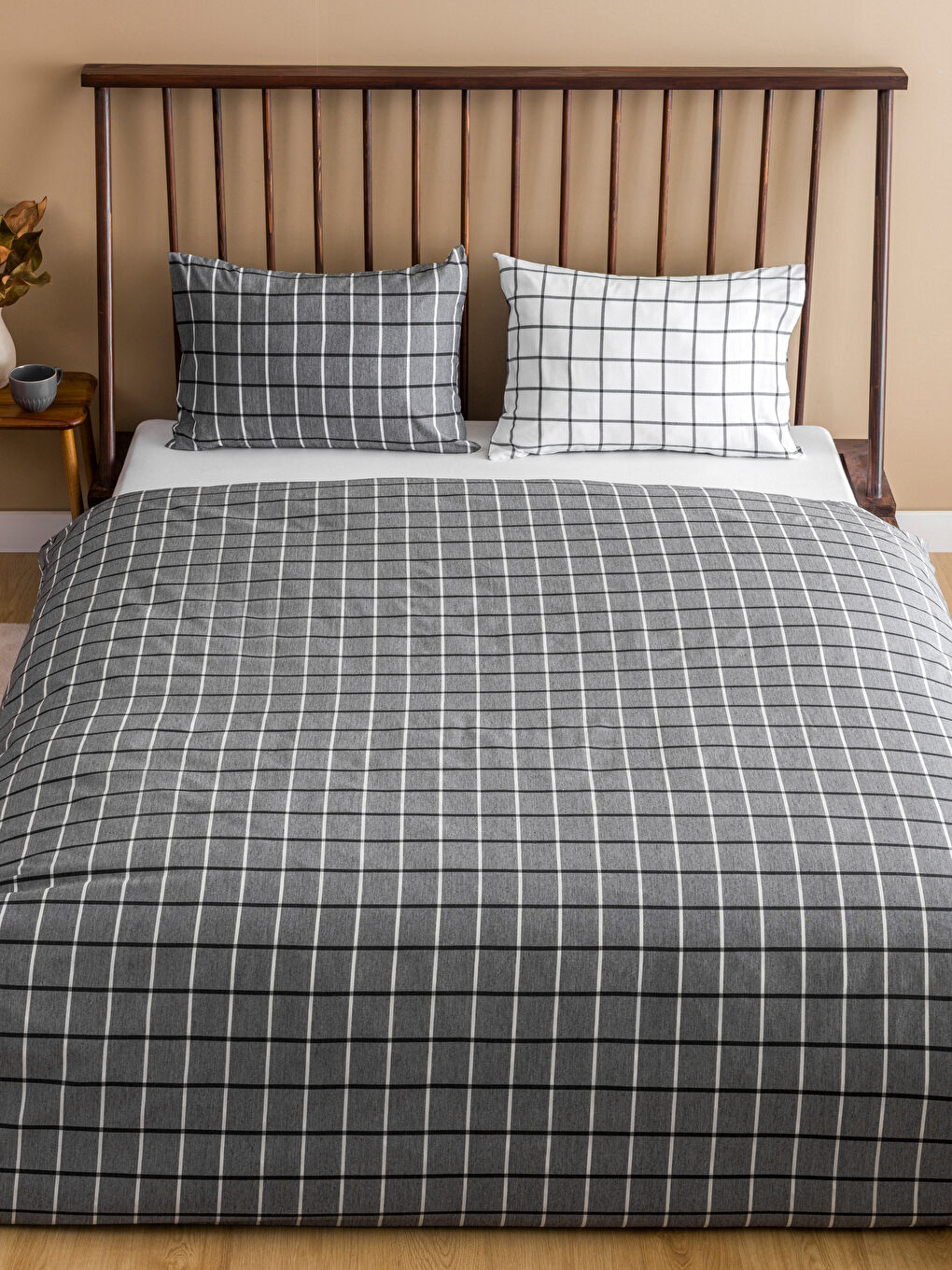 LCW HOME Plaid Patterned Double Duvet Cover Set -W5I408Z8-M0T