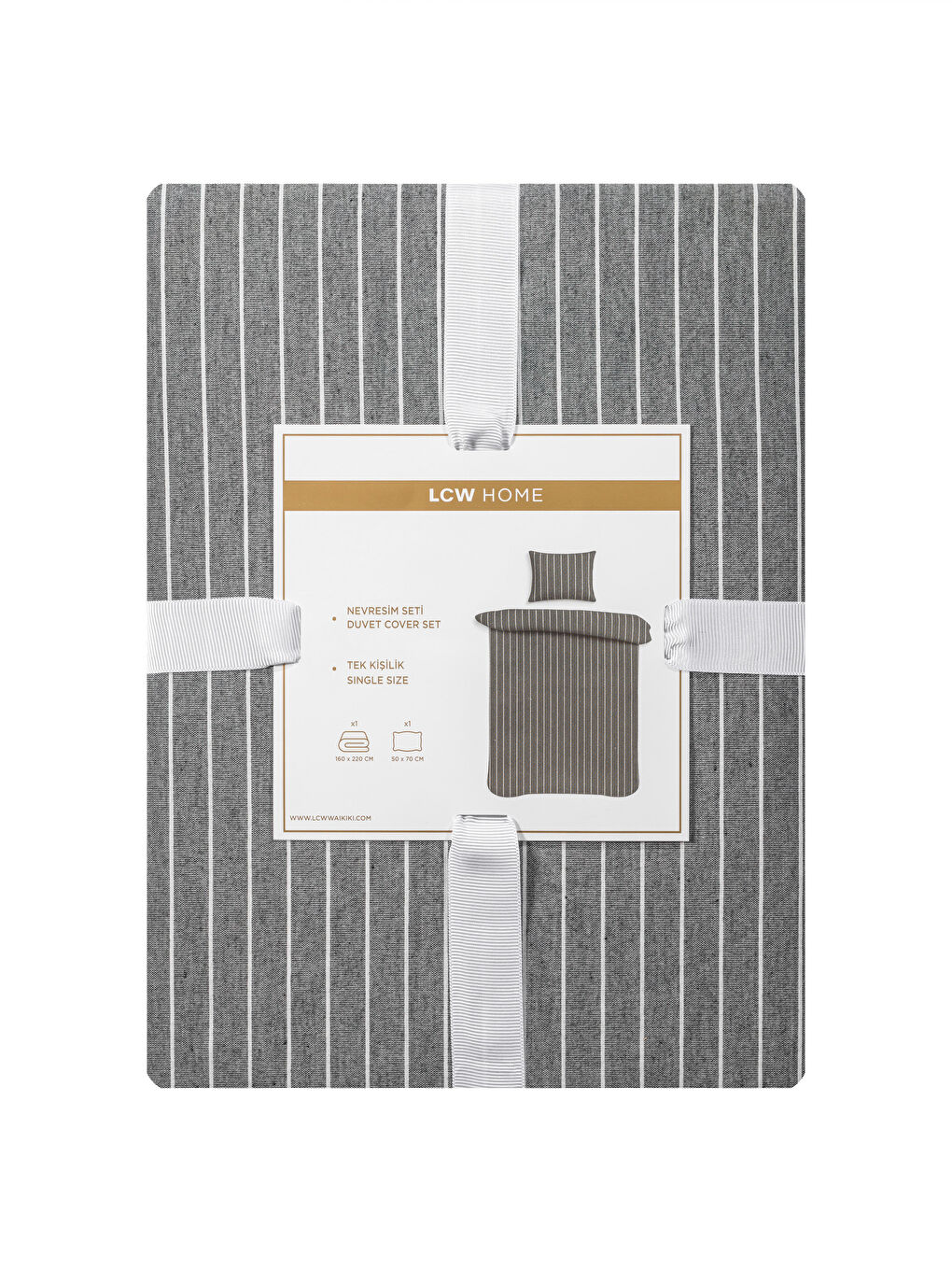 LCW HOME سێتی کەڤەری تاکە پەڕۆی نەخشدار و هێڵدار -W5I411Z8-FKN