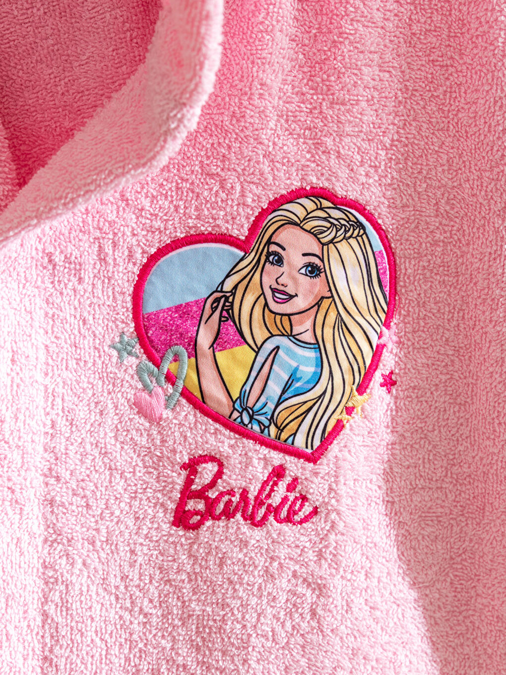 Barbie Embroidered Girls' Bathrobe-5