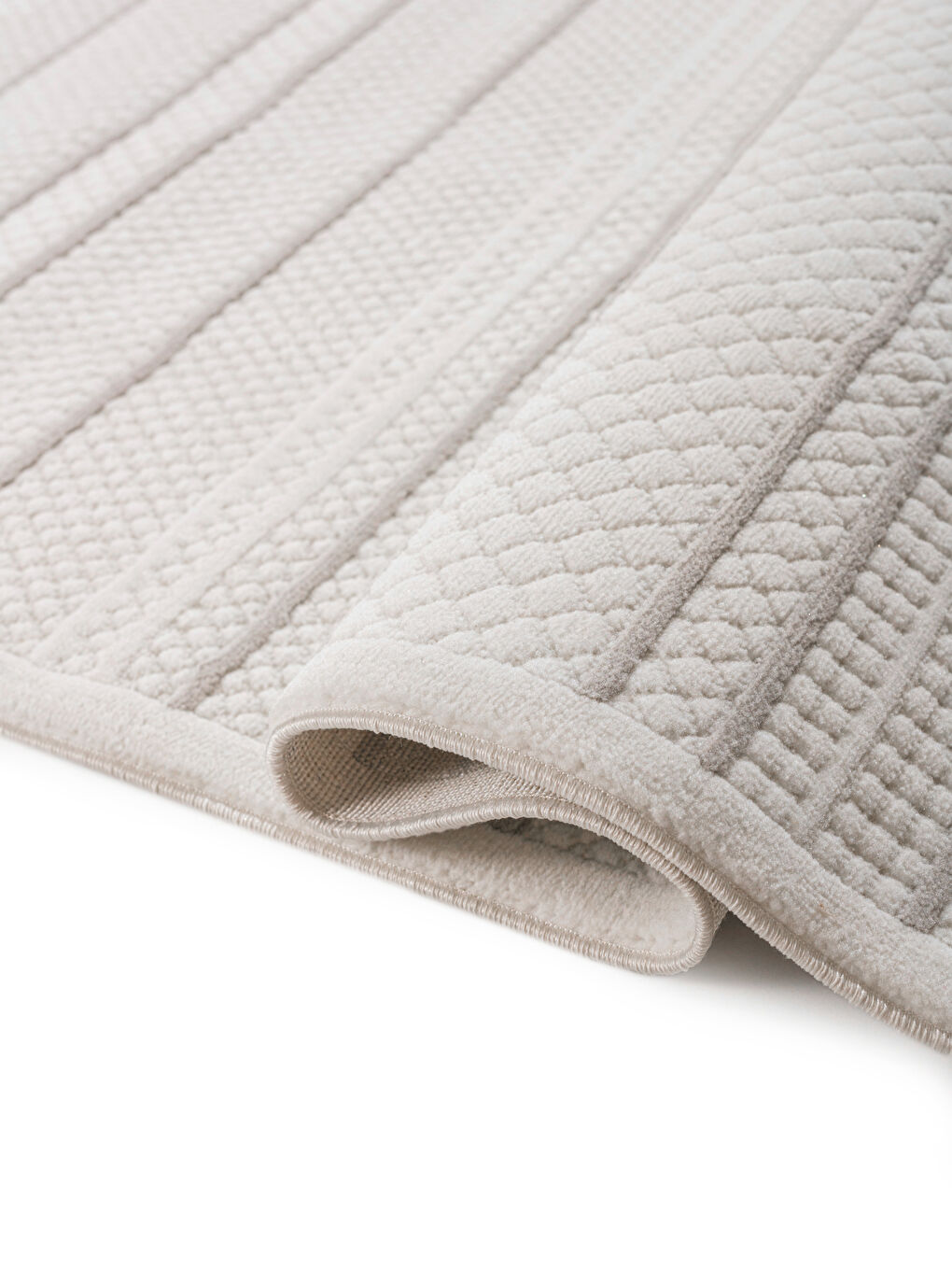 Ekru Nakışlı Halı 80x150 cm-3