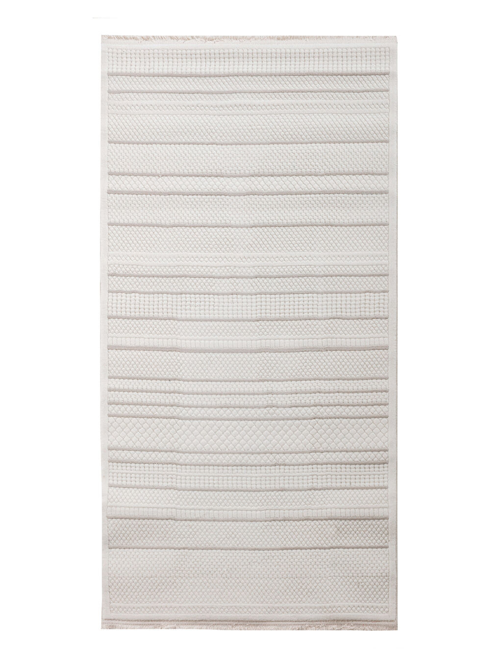 Ekru Nakışlı Halı 80x150 cm-5