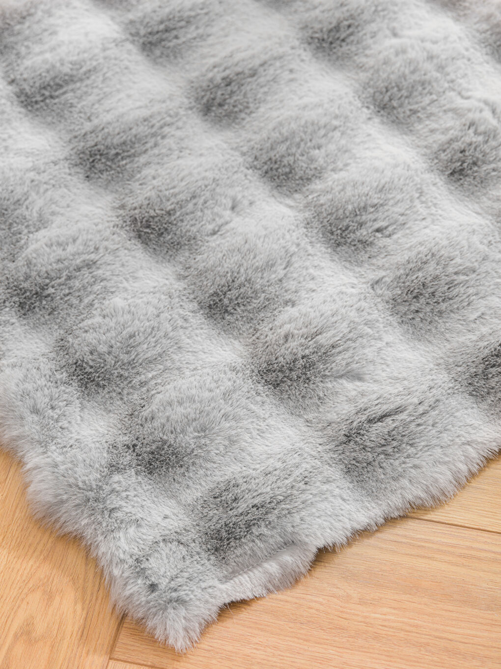 Gri Dokulu Pelüş Halı 80x150 cm-1