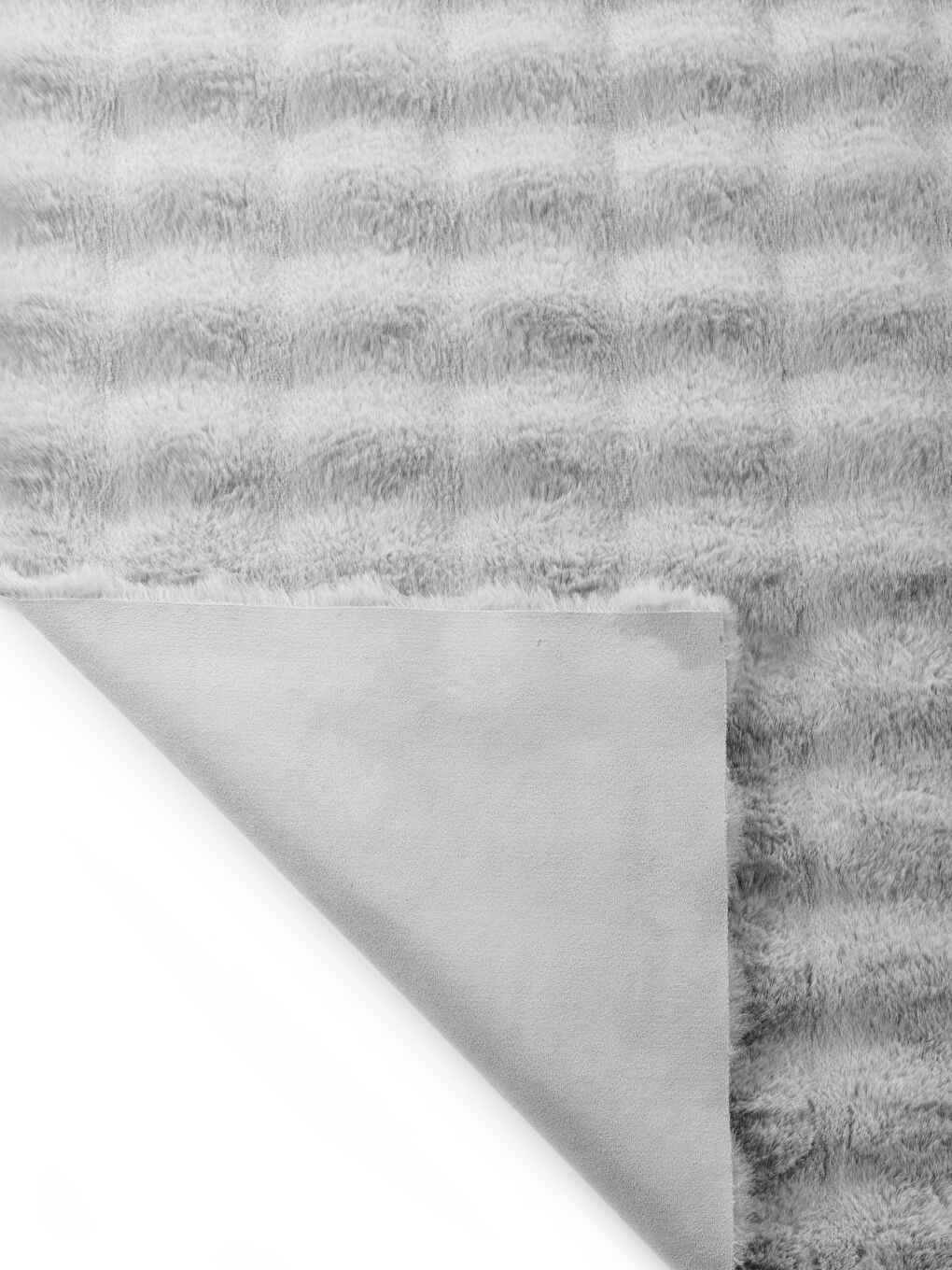 Gri Dokulu Pelüş Halı 80x150 cm-3