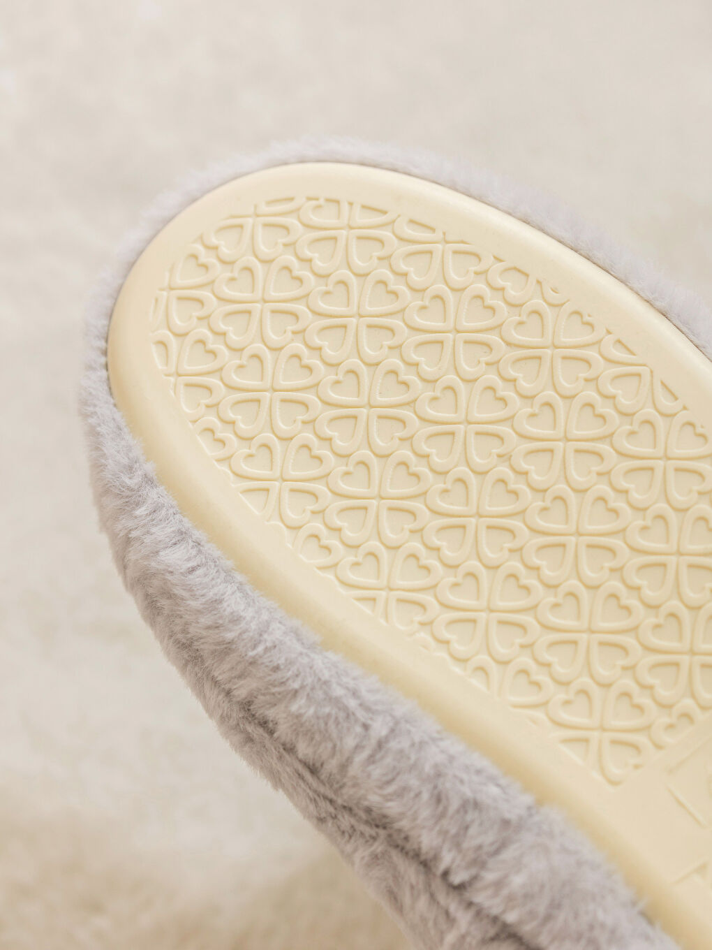 Gri Pelüş Kadın Ev Botu Panduf-4