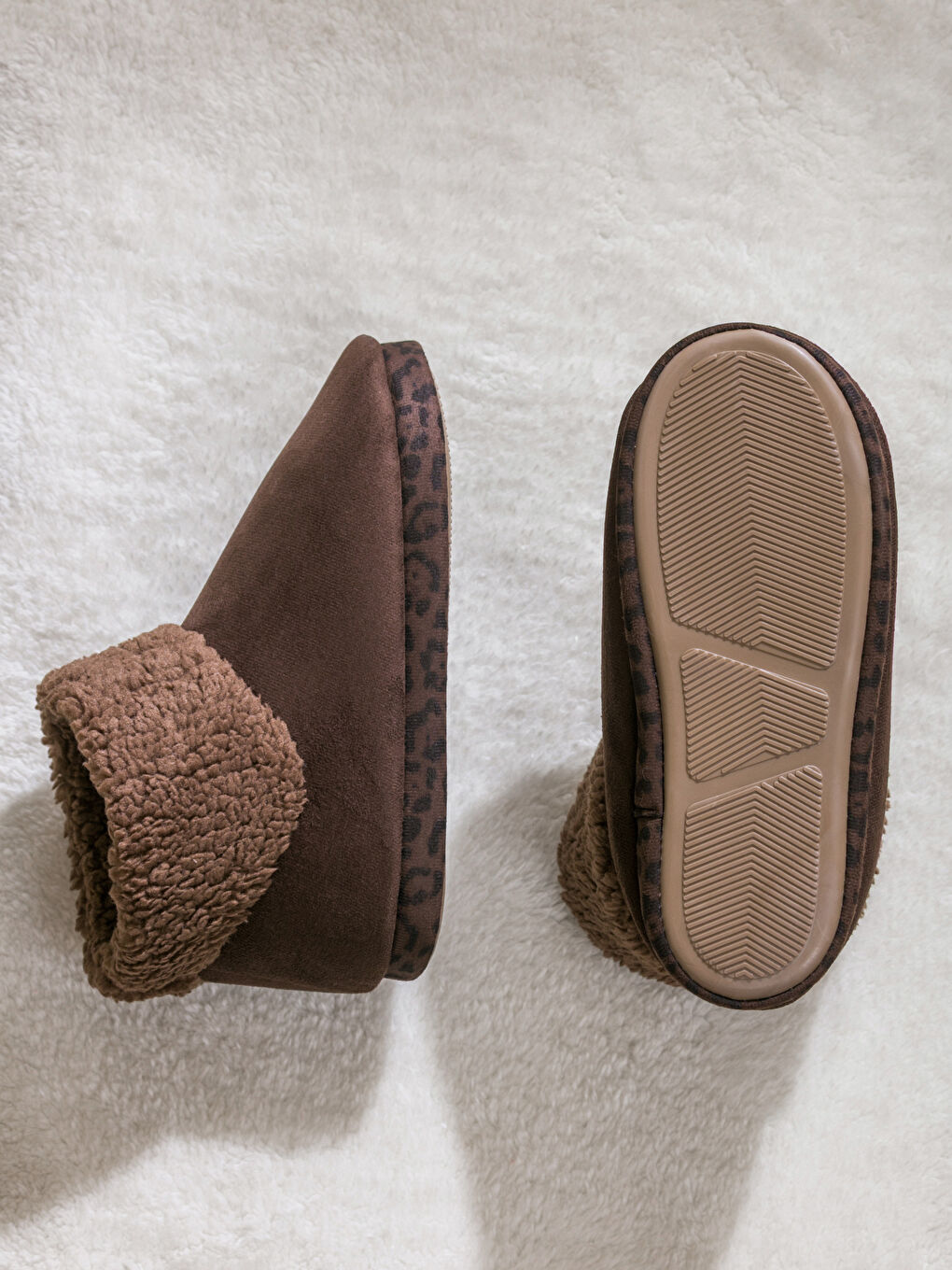 Kahverengi İçi Kürklü Kadın Ev Botu-3
