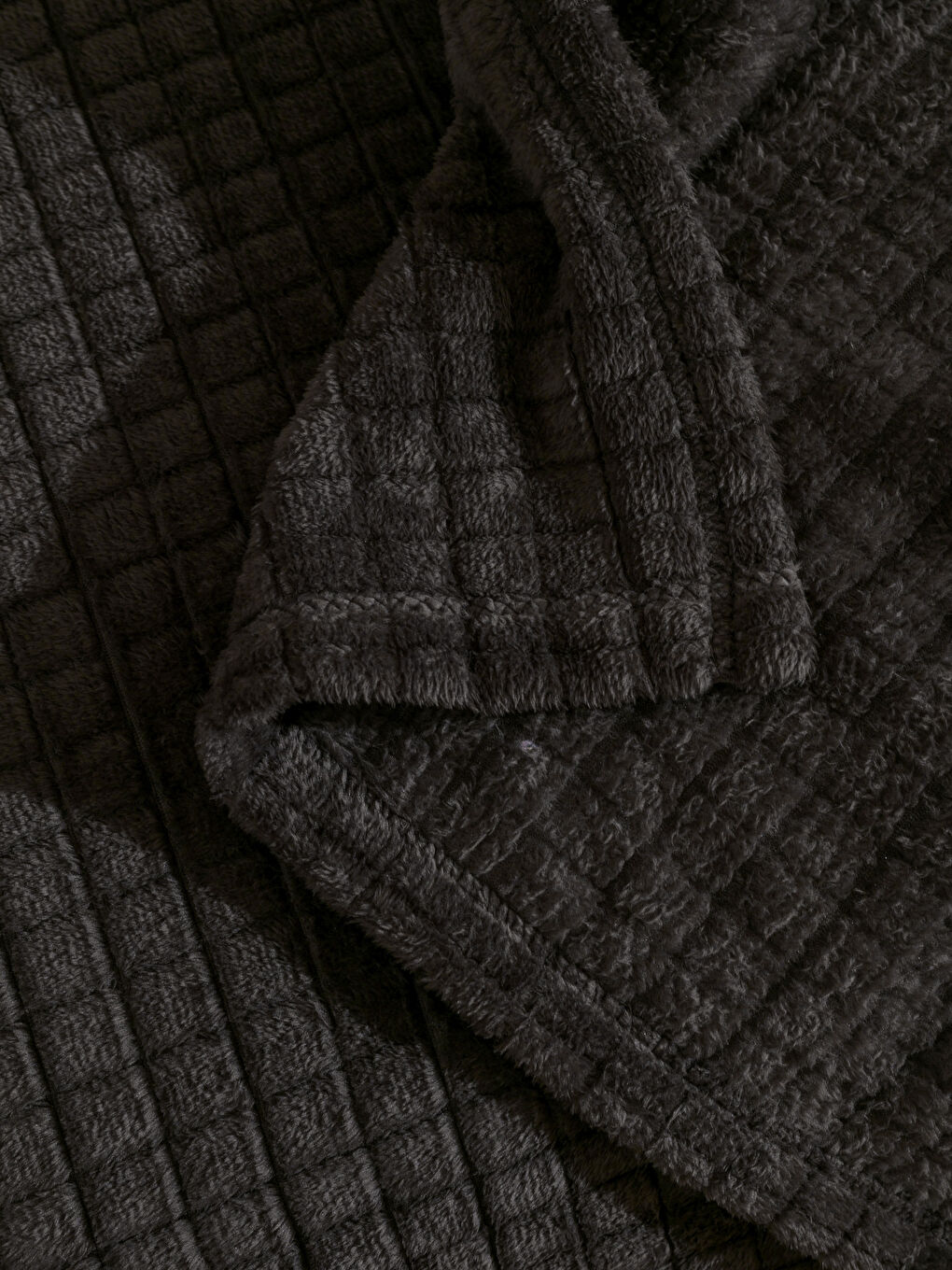 Antrasit Çift Kişilik Pelüş Battaniye 200x220 cm-3