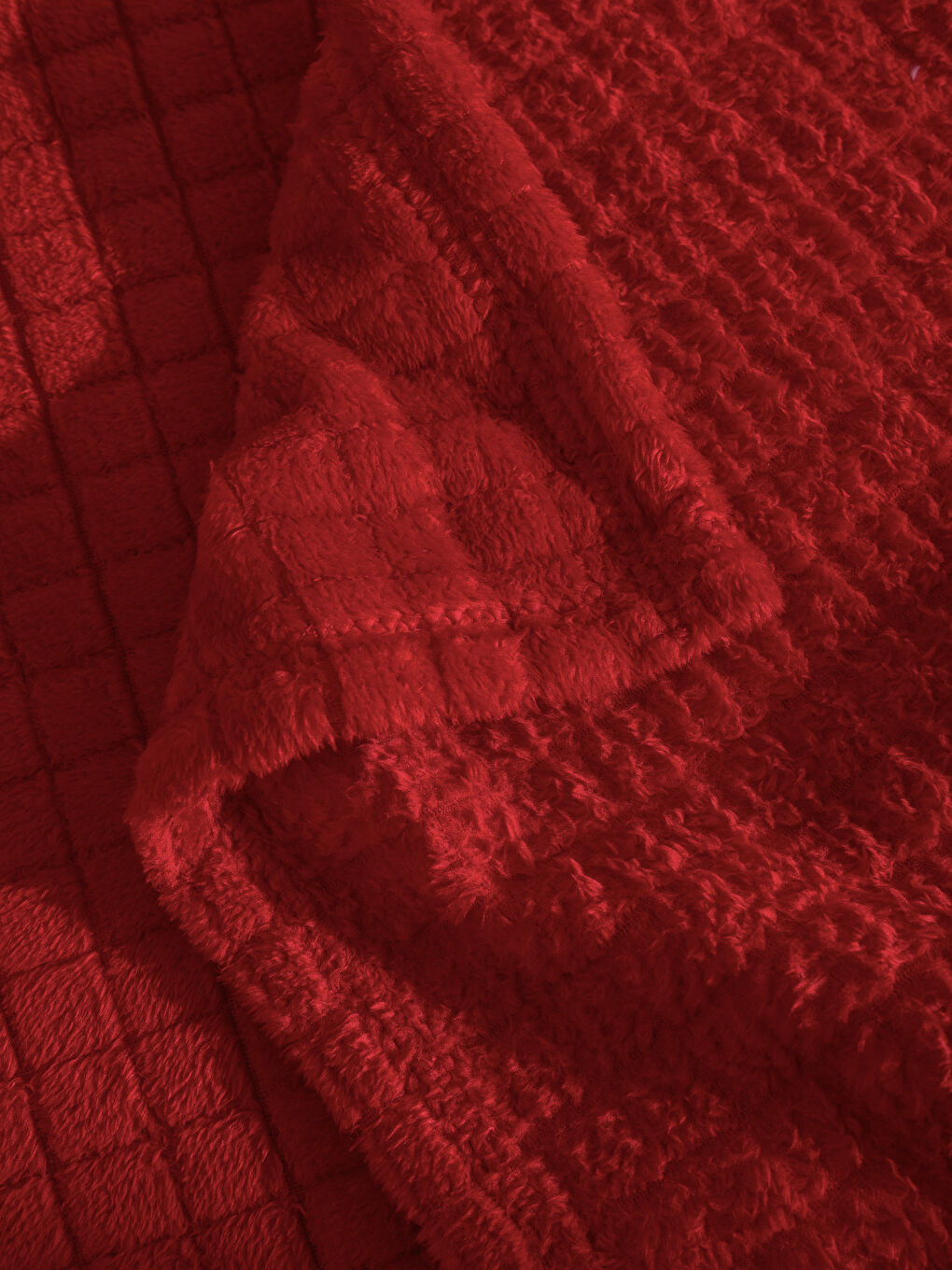 Kırmızı Çift Kişilik Pelüş Battaniye 200x220 cm-3