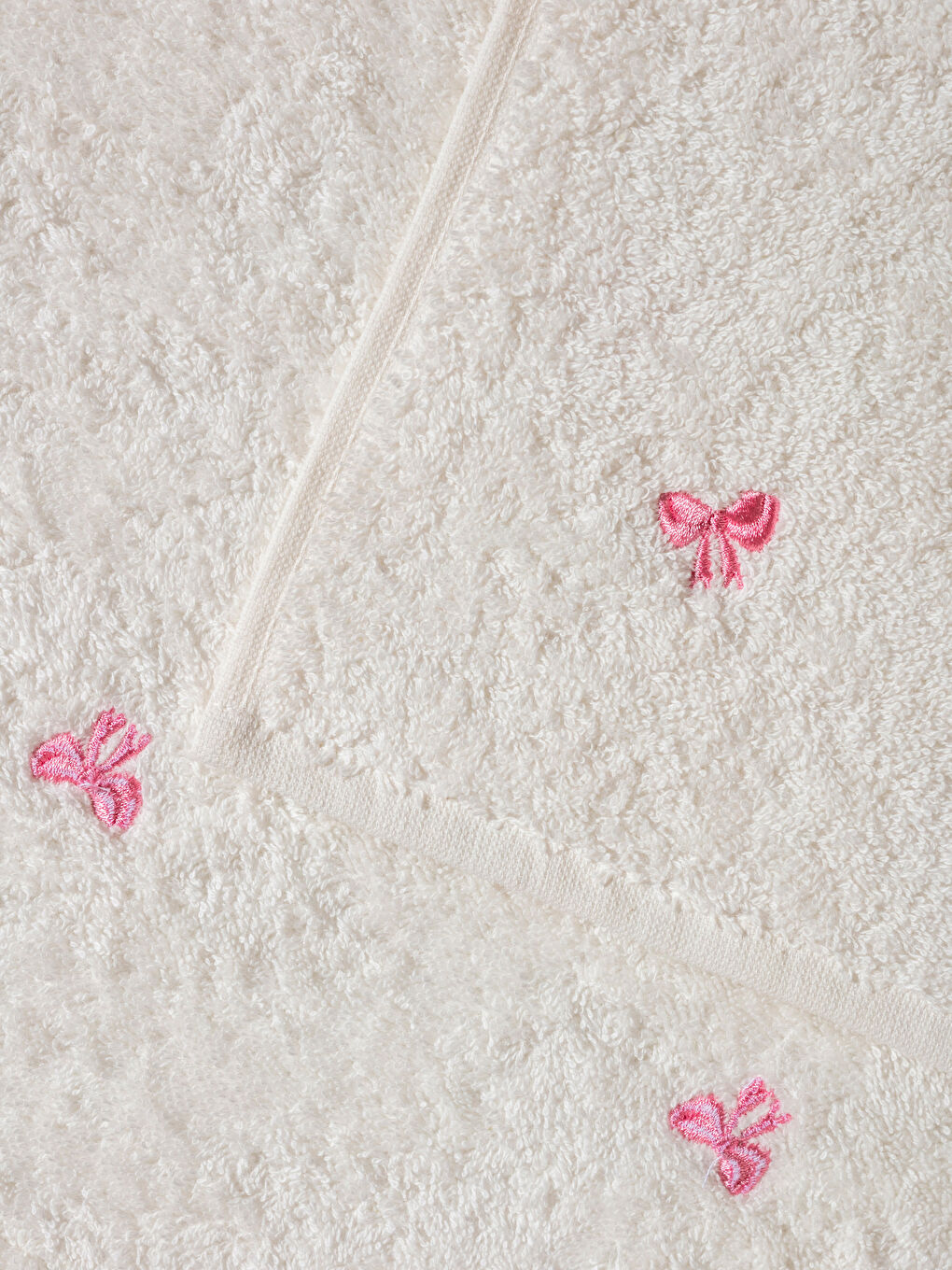 Ekru Nakışlı Pamuklu Yüz Havlusu 50x80 cm-7