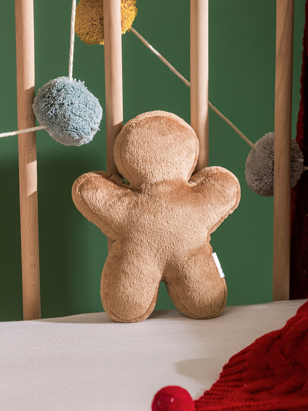 Kahverengi Kurabiye Adam Figürlü Pelüş Kırlent 20 cm-1