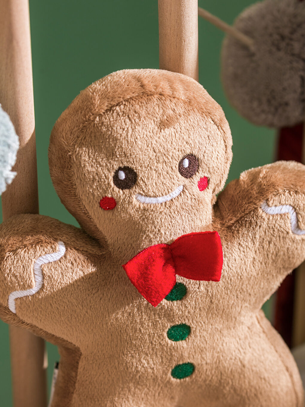 Kahverengi Kurabiye Adam Figürlü Pelüş Kırlent 20 cm-2