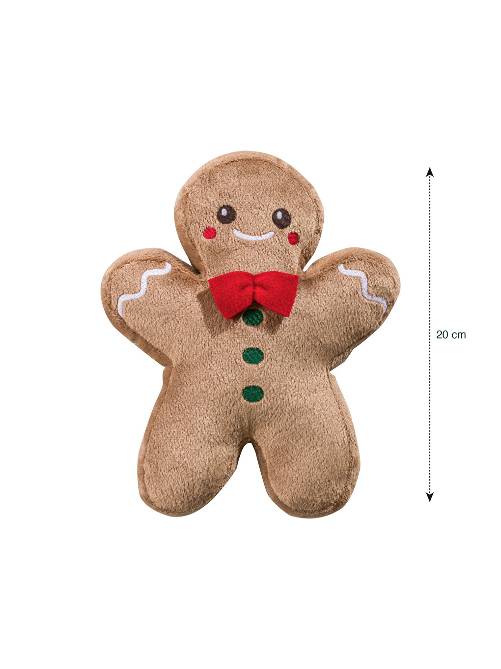 Kahverengi Kurabiye Adam Figürlü Pelüş Kırlent 20 cm-3