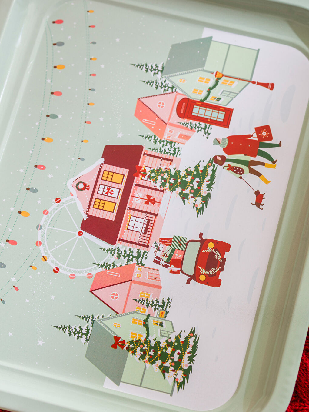 Christmas Themed Metal Tray 29 cm-2