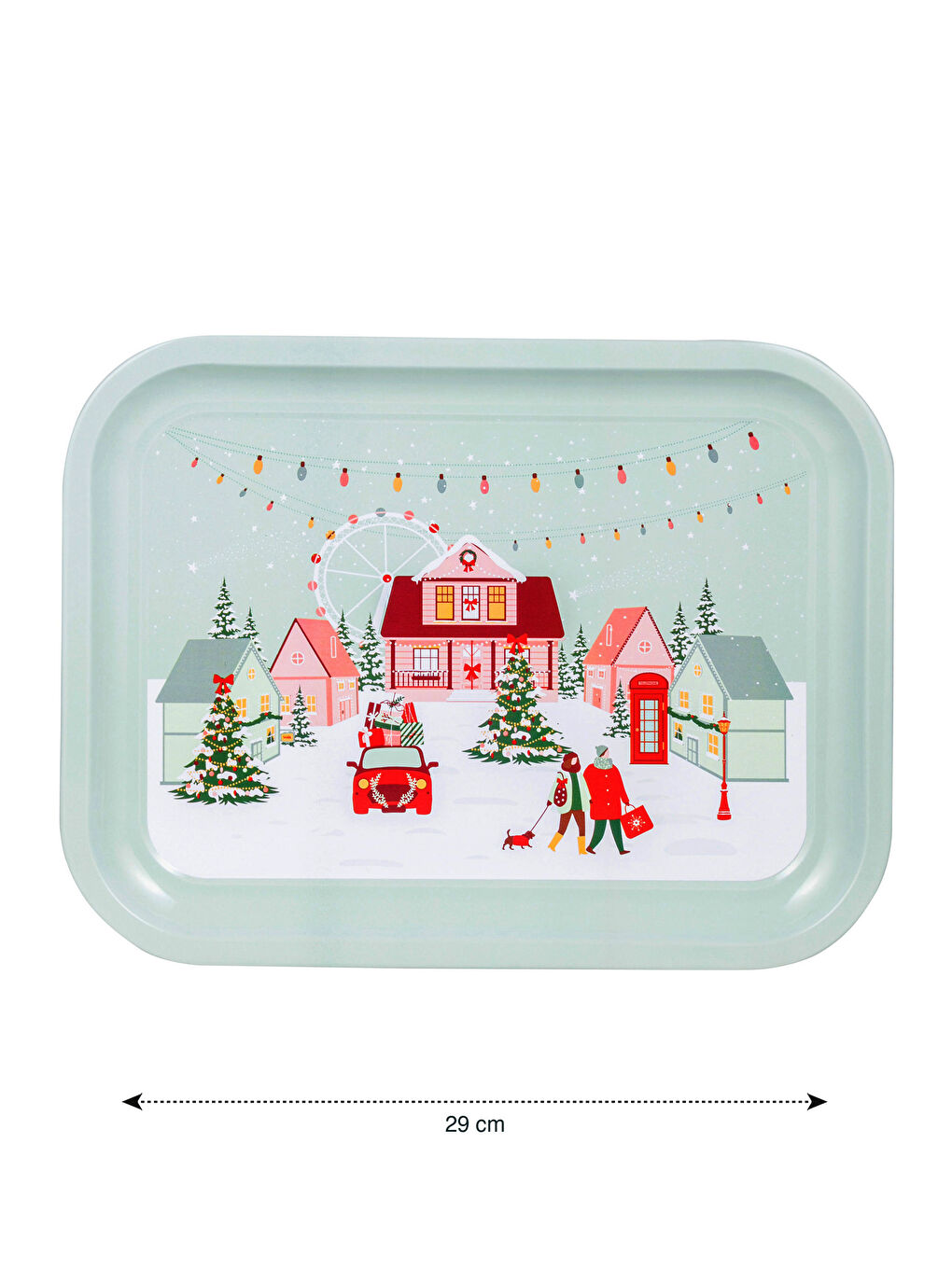 Christmas Themed Metal Tray 29 cm-3