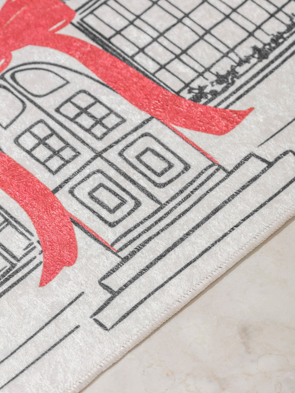 Karışık Ev Figürlü Banyo Paspası 50x80 cm-1