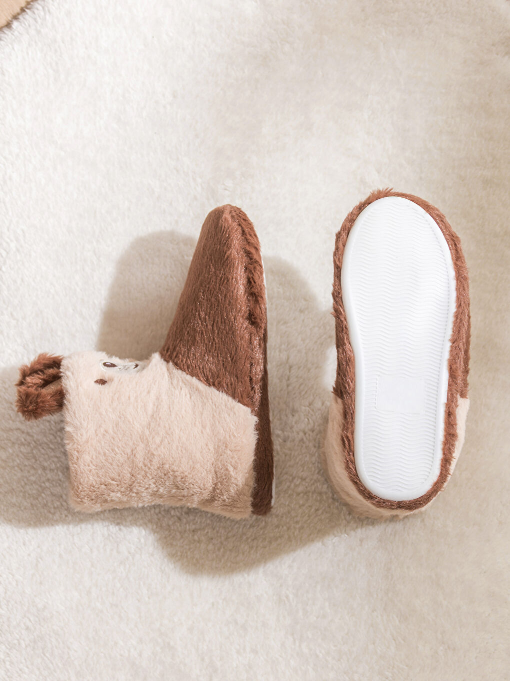 Bear Figure Plush Women's Home Slippers-3
