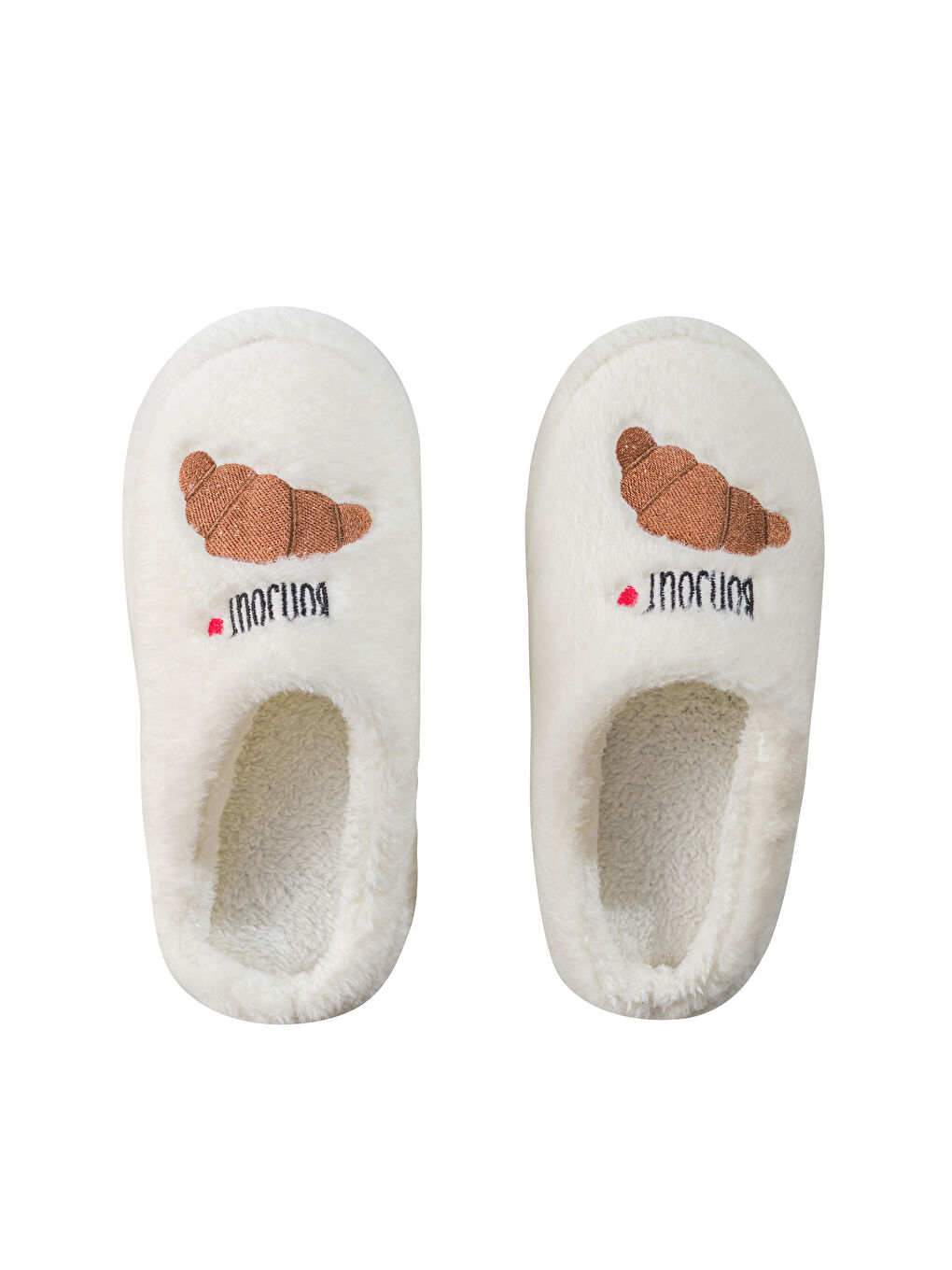 Ekru Kadın Pelüş Ev Terliği-5