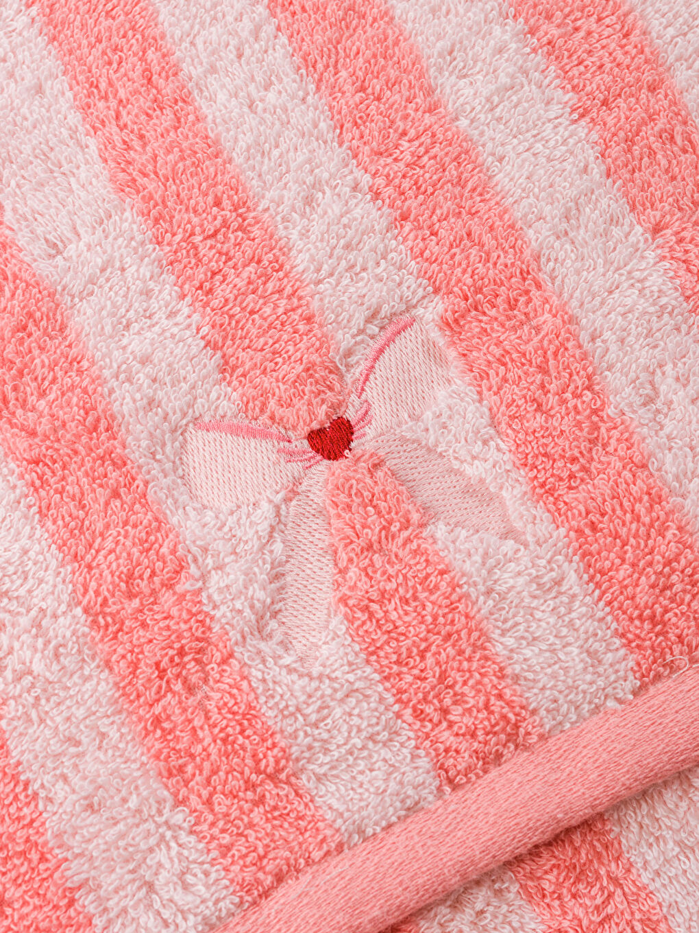 Pembe Çizgi Desenli Yüz Havlusu 50x80 cm-7