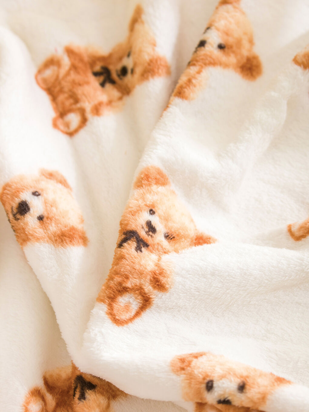 Karışık Ayı Teddy Baskılı Erkek Bebek Battaniyesi 90x110 cm-2