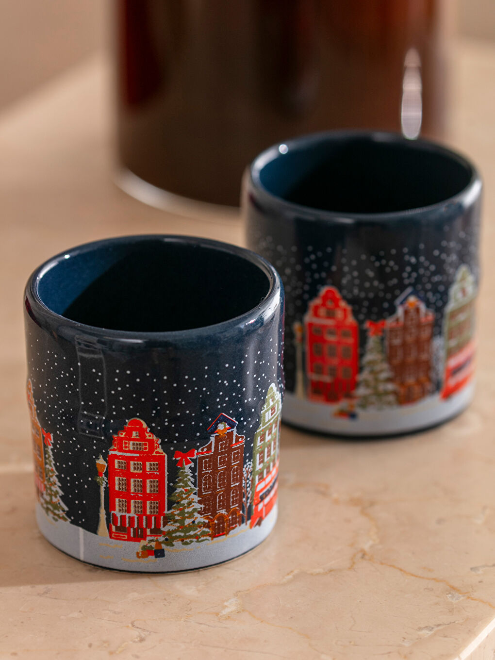 Karışık Baskılı 2 Kişilik Kahve Fincanı-1