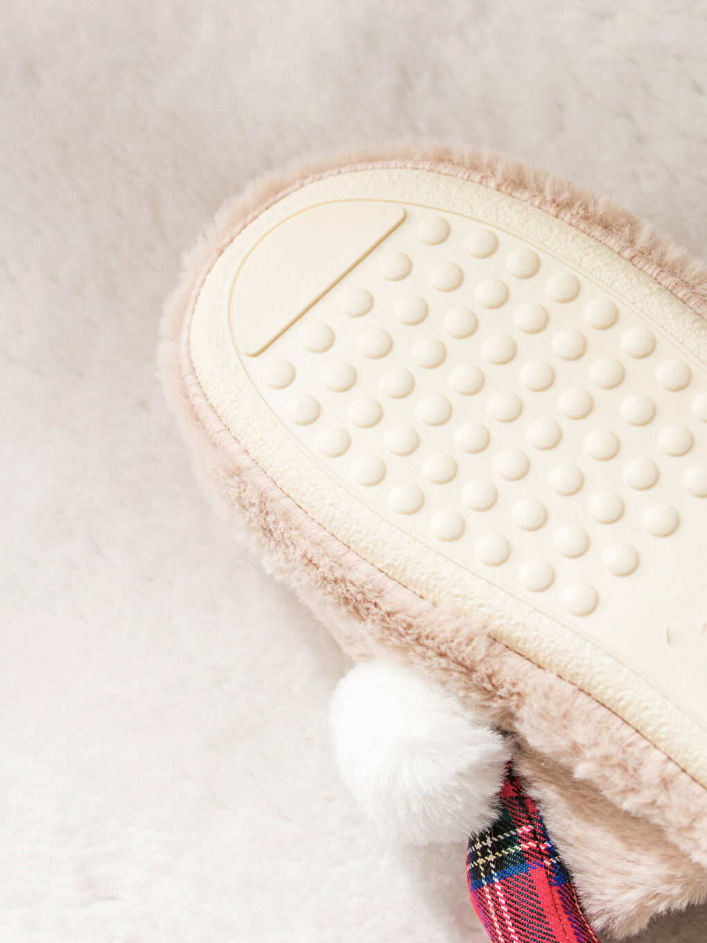 Bej Yılbaşı Temalı Kız Çocuk Ev Terliği-4