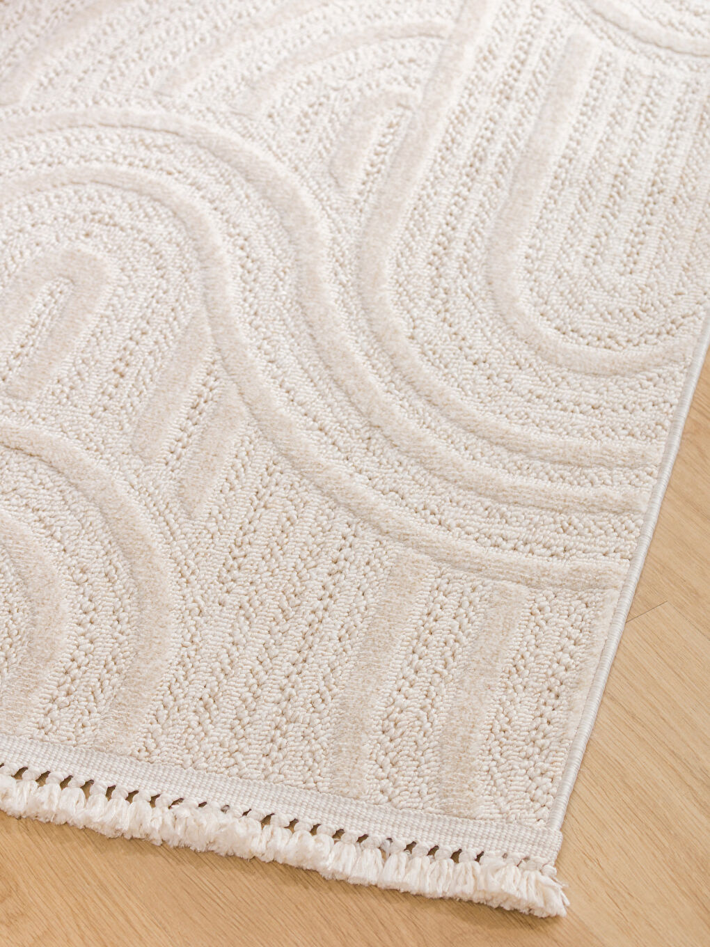 Ekru Desenli Halı 80x150 cm-1