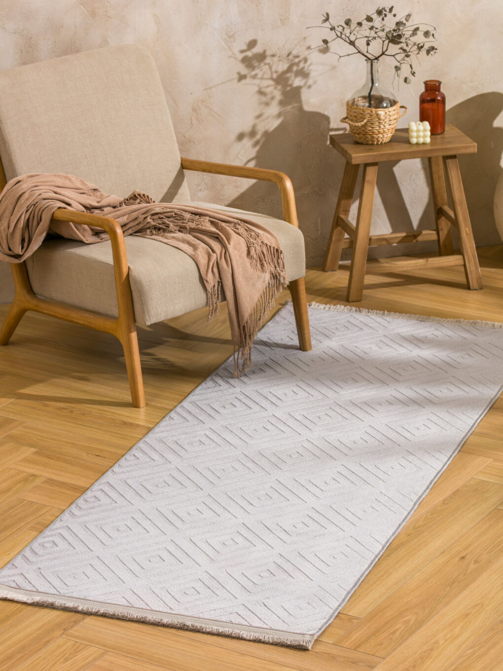 LCW HOME Patterned Tasseled Carpet 120x180 cm -W5IM84Z8-CUZ