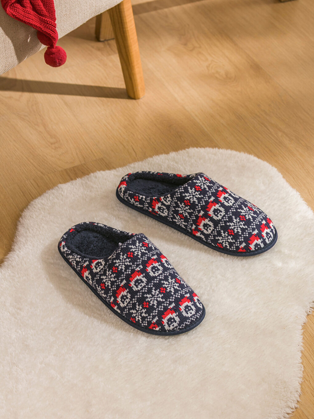 Рождественские Мужские Домашние Тапочки-1